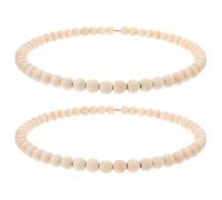 PRETYZOOM Aros de Acero Inoxidable 20 Cm con Cuentas de Madera Natural, Juego de 2 Piezas para Decoración de Pared y Manualidades, Colgantes Atrapasueños para Bodas y Fiestas