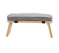 PRETYZOOM Banco de Oración Plegable de Madera para Yoga y Meditación, Asiento Ergonómico de Tela Gris, Taburete Portátil para Rodillas, Adecuado para Prácticas de Oración y Postura Cómoda