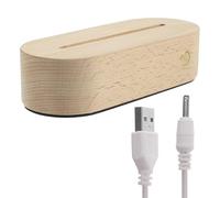 PRETYZOOM Base de Exhibición de Luz LED de Madera Ovalada Batería 200mah para Decoración y Exhibición en Dormitorio o Escuela