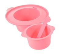 PRETYZOOM Bol de Silicona para Mascarillas y Cera de Resistente al Calor Diseño Plegable con Varilla Mezcladora Rosa Accesorio Práctico para Depilación y Uso Salones y Hogar Reutilizable