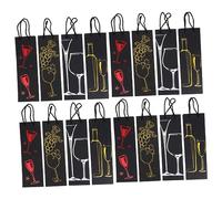 PRETYZOOM Bolsa de Papel Grueso para Vino Tinto 16 Piezas/Kit Bolsa Vertical con Base Cuadrada para Envolver Decoración Navideña