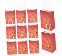 PRETYZOOM Bolsas de Baloncesto para Dulces Buen Almacenamiento Resistentes 12 de Papel Kraft Ideales para Fiestas y Celebraciones Deportivas Infantiles