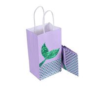 PRETYZOOM Bolsas De Sirena 12 Unidades Bolsitas De Papel Para Dulces Recuerdo De Fiesta Para Niños Asa Cuadrada Duraderas Coloridas Verde