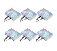 PRETYZOOM Bolsas Reutilizables de Tela No Tejida Película Laminada Tamaño Mediano Color Espejo Iridiscente Pack de 6 Unidades para Compras Regalos y Almacenamiento Práctico