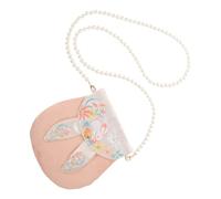 PRETYZOOM Bolso Bandolera de Conejita Bordado para Niña, Estilo Kawaii | Poliéster, Cadena de Perlas Simuladas de 110cm, Interior Espacioso y Organización Práctica para Diario