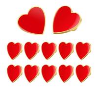 PRETYZOOM Broches para Ropa Alfileres de Corazón 12 Pcs Rojo Aleación de Zinc, Joya Elegante y Delicada para Mujeres, para Ocasiones Obsequios y Boda, Voluntariado