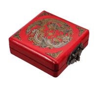 PRETYZOOM Caja Caja De Joyería Antigua Cajas De Joyería Contenedor De Almacenamiento Dragón De Madera Joyería Baratijas Japonesas Chinas Vitrina De Joyería China Laca Regalo Hombre De