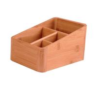 PRETYZOOM Caja de Almacenamiento de Bambú con Proceso de Carbonización Natural Organizador Creativo con Diseño de Esquinas Redondeadas para Cosméticos y Control Remoto
