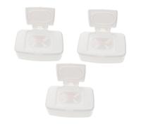 PRETYZOOM Caja de Almacenamiento para Toallitas Húmedas de Ñiño Portátil y Ligera de Pp Tapa y Botón, Pack de 3 Unidades Adecuado para Viaje y Bolso de Pañales