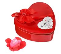 PRETYZOOM Caja de Flores de Jabón en Forma de Corazón Roja, Aroma Floral Romántico, Estuche Decorativo Adecuado para Regalos del Día Madre y San Valentín, Flor de Jabón Artesanal
