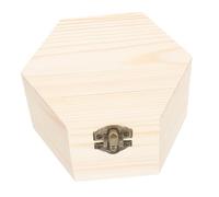 PRETYZOOM Caja de Madera Hexagonal Sin Acabado para Joyas y Manualidades Organizador Pequeño para Anillos y Estuche Decorativo para Almacenamiento y Regalo para DIY y Regalos Especiales