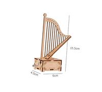 PRETYZOOM Caja De Música De Madera Manual Forma De Arpa Juguete Educativo y Decorativo