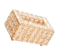 PRETYZOOM Caja De Pañuelos Metálica Multifunción, 3 Niveles y 7 Compartimentos, Metal Cristales Decorativos, Color Rosa Dorado, para Hogar y Dormitorio, Soporte Organizador De Servilletas Elegante