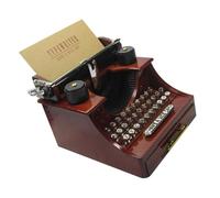 PRETYZOOM Caja Musical Retro Manivela para Joyas, de Plástico, Diseño Creativo, para Decoración del Hogar y Regalos, Adorno Exclusivo en Forma de Máquina de Escribir