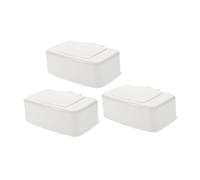 PRETYZOOM Caja Porta Toallitas para Niño 3 Piezas con Tapa y Botón Contenedor de Plástico Durable para Almacenamiento en Hogar y Baño Portátil para Cambio de Pañales