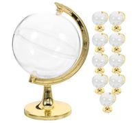 PRETYZOOM Cajas de Almacenaje de Dulces Plásticas Forma de Globo Terráqueo Dorado 10 Unidades para Fiestas y Regalos de Invitados