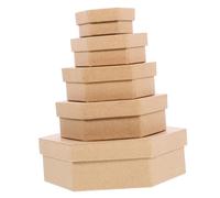 PRETYZOOM Cajas Hexagonales De Cartón Kraft Con Tapa Cajas De Regalo Vacías Versátiles Para Almacenaje Embalaje y Decoración De Fiestas y Eventos Especiales