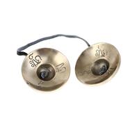 PRETYZOOM Campana de Meditación Manual de Cobre Puro Instrumento de Percusión Religioso para Yoga y Budismo Campana de Platillos Ligera y Portátil para Reequilibrar Energía