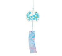 PRETYZOOM Campanilla de Viento de Cristal Azul Estilo Japonés, Sonido Claro y Melodioso, Decoración Creativa para Oficina y Hogar, Adorno Sencillo y Elegante