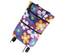 PRETYZOOM Carrito de Plegable con Ruedas Bolsa de Compra Portátil Multifuncional para y Almacenamiento Material Reforzado y Resistente al Agua Color Elegante