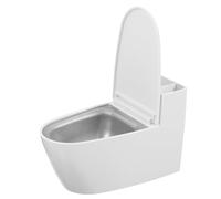 PRETYZOOM Cenicero de Baño con Tapa para Pared, Diseño Creativo en Cerámica de Color Claro, a Prueba de Viento, Ahorro de Espacio, para Hombres, Adecuado para Hogar y Baño, Incluye Adhesivo