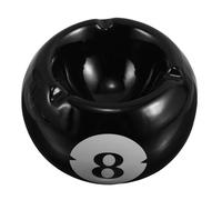 PRETYZOOM Cenicero de Cerámica Redondo Diseño de Billar, Gran Capacidad, Color Negro, para Oficina y Hogar, Adecuado para Fiestas y Decoración, Accesorio Doméstico Elegante