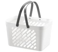 PRETYZOOM Cesta de Drenaje para Baño Doble Asa, Organizador de Plástico Blanco de Gran Capacidad para Almacenar Productos de Aseo y Botellas Gabinete