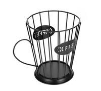 PRETYZOOM Cesta Organizadora Porta Cápsulas De Café Pequeña Negra De Hierro, Soporte Resistente Para Almacenamiento De Café En Cocina y Hogar, Diseño Compacto Práctico Para Uso Diario