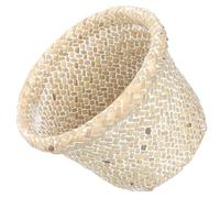 PRETYZOOM Cesto de basura tejido cesta de mimbre blanco 24x20 cm multifuncional ligera para sala de estar y estudio almacenamiento y desecho