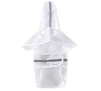 PRETYZOOM Chubasquero Ajuste Cómodo para Perros Grandes con Capucha y Banda Reflectante con Ajustable para Cuello y Abdomen, Color Blanco