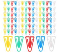 PRETYZOOM Clips de Papel Pequeños de Plástico Coloridos Clips Multiusos para Oficina y Archivos 100 Unidades Triangulares de 22 MM para Documentos y Notas