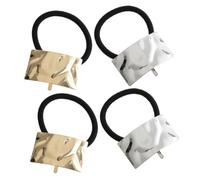 PRETYZOOM Coleteros Metálicos Pelo 4 Piezas 2 Plateados y 2 Dorados Gomas Elásticas Pequeñas para Mujer y Niña Accesorios para Cabello Resistentes y Cómodos para Uso Diario