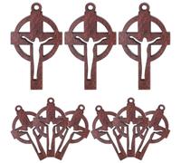 PRETYZOOM Colgantes de Cruz de Madera Natural 21x35 Mm, 20 Piezas para Bricolaje, Dijes para Pulseras y Collares, Accesorios Manualidades DIY Superficie Lisa, Decoración Artesanía