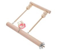 PRETYZOOM Columpio para Loros Domésticos de Madera Natural, Columpio Colgante Resistente a Mordeduras, Juguete para Pájaros Pequeño y Mediano, Accesorio para Jaulas, Uso Interior y Exterior