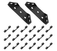 PRETYZOOM Conector de Esquina para Madera, Soporte de Esquina de Gabinete de Acero Inoxidable Negro, Multifuncional, Tornillos 3.5 * 14mm, para Gabinetes y Armarios
