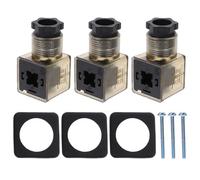 PRETYZOOM Conector Din 43650A de 3 Clavijas con Indicador LED Caja de Conexiones Electromagnética Color Marrón Compatible con Válvulas Solenoides Ac 60-240v Set de 3 Piezas para Uso