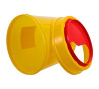 PRETYZOOM Contenedor Redondo para Residuos Médicos de 3 L con Tapa, Plástico Amarillo, para Segregación y Minimiza Olores, Adecuado para Uso en Casa y Viajes