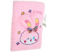 PRETYZOOM Cuaderno de Peluche Conejo con Candado para Niñas Diario Multifuncional para Escribir Dibujar y Organizar Ideas Regalo de Papelería Infantil Rosa