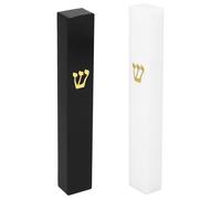 PRETYZOOM Cubierta de Mezuzá Acrílica 2 Piezas para Puerta Judía, Color Puro y Negro, con Rollo de Mezuzá Incluido, Decoración Religiosa para Bendición del Hogar y Entrada, Diseño