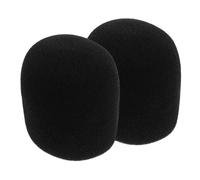 PRETYZOOM Cubiertas de Esponja 2 Piezas para Micrófono de Mano Grandes Negras Resistentes al Viento y Difíciles de Romper, Lavables para Uso en Grabación y Karaoke