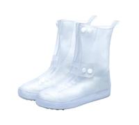 PRETYZOOM Cubrezapatos Reutilizables para Adultos Impermeables Antideslizantes de Pvc Blanco, Talla L, Ideales para Actividades al Aire Libre y Camping