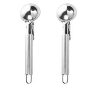 PRETYZOOM Cucharas para Hacer Bolas de Helado de Acero Inoxidable Resistentes Corrosión Óxido, Pack de 2 Piezas Ideales para Celebracion Verano y Frutas