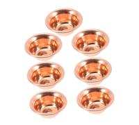 PRETYZOOM Cuenco De Ofrenda De Cobre De 7 Piezas, Cuenco Para Agua, Bandejas De Para Yoga, Plato Pequeño De Metal Para Adoración De Buda, Altar, Quemador De