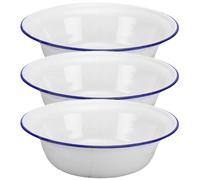 PRETYZOOM Cuenco Esmaltado Vintage 6.29 Pulgadas Juego De 3 Boles Grandes Para Sopa Ensalada Y Uso Exterior Ligero Irrompible Multifunción