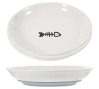 PRETYZOOM Cuencos Base Antideslizante de Silicona, Plato Ancho Profundo de Cerámica de Color Claro para Promover Hábitos Saludables, Paquete de 3 para Gatos Pequeños