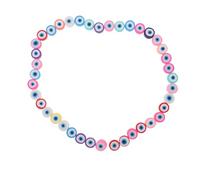 PRETYZOOM Cuentas Planas de Arcilla Polimérica Mal de Ojo para Pulseras y Collares DIY Cuentas Pequeñas para Manualidades Accesorios de Joyería Simbólicos Surtido Multicolor 1 Tira