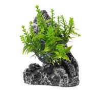 PRETYZOOM Decoración de Acuario con Piedra Paisaje Montañoso Artificial Cueva Oculta para Peces Adorno con Plantas Pequeñas Miniaturas de para Tanque de Peces