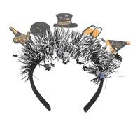 PRETYZOOM Diadema Brillante para Año con Sombrero de Reloj y Purpurina Accesorio Festivo para Mujeres y Niñas Diseño Cómodo y Resistente para Celebraciones Nocturnas