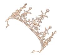 PRETYZOOM Diadema de Boda Brillante Estrellas Incrustadas de Novia Creativa Dorada Delicada Tiara Nupcial para Fiestas y Banquetes