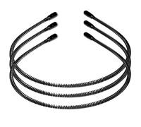 PRETYZOOM Diademas Antideslizantes en Espiral para Hombre y Mujer, 3 Piezas Negras de Alambre de Hierro, Estilo Sencillo y Deportivo para Hacer Ejercicio